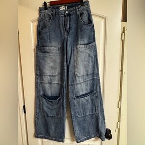 PTCL women’s Relaxed Wide-Leg Jeans in Faded Blue